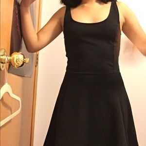 cute black tank deep cut dress